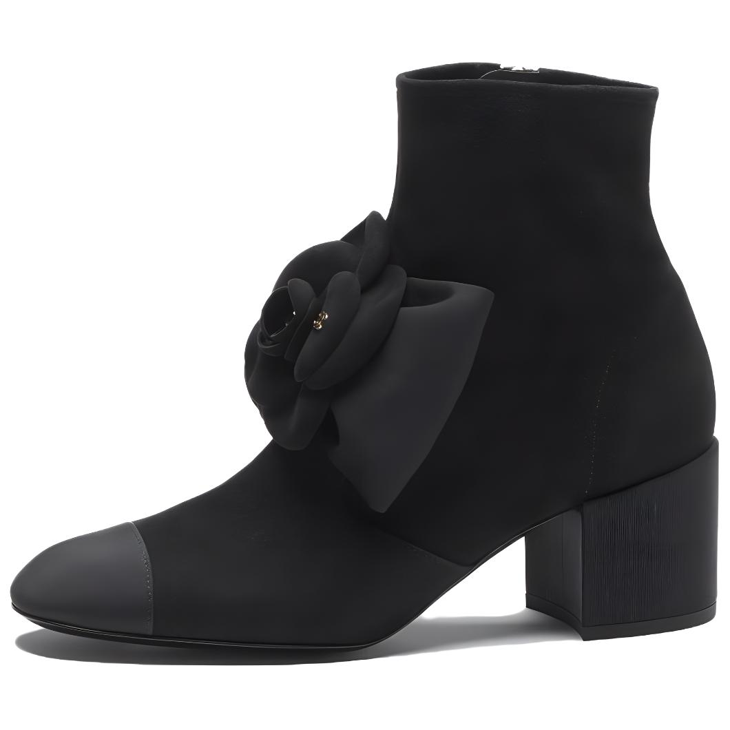 (Women) Chanel Goat Leather Round Toe Slip-On Boots 'Black' G45310-B14598-94305