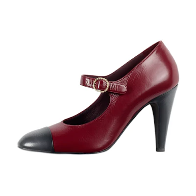 (W) Chanel Goat Skin High Heels 'Burgundy'