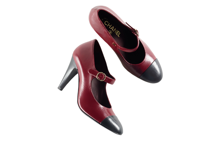 Lookbook (W) Chanel Kasut Tumit Tinggi Kulit Kambing 'Burgundy' G39110-X56612-K4477