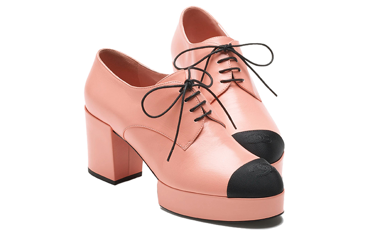Lookbook (W) Chanel Ziegenleder Rundzehen Schnürschuh Chunky Absatz ''Pink'' G45262-B14527-NS372