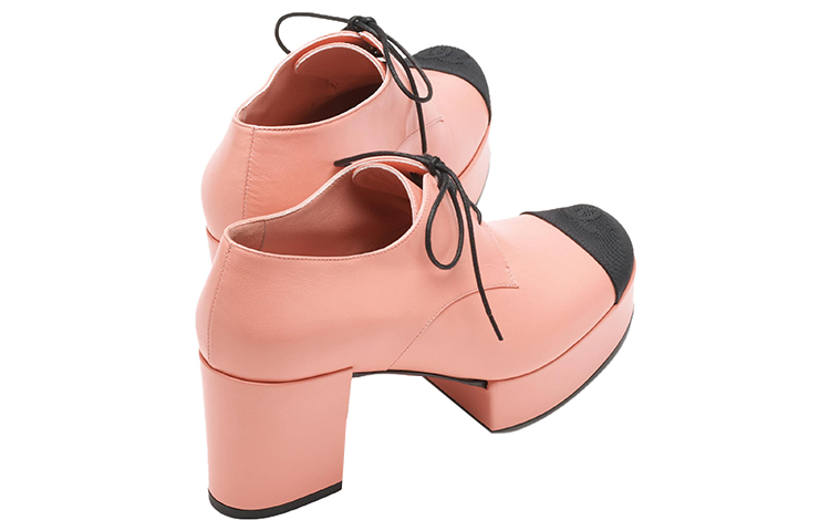 Shop (W) シャネル ピンク ゴートスキン レースアップチャンキーヒール G45262-B14527-NS372