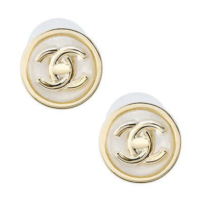 (Women) CHANEL Gold-Plated Fashion Trendy Stud Earrings for Women - Gold ABA005B10100NM177