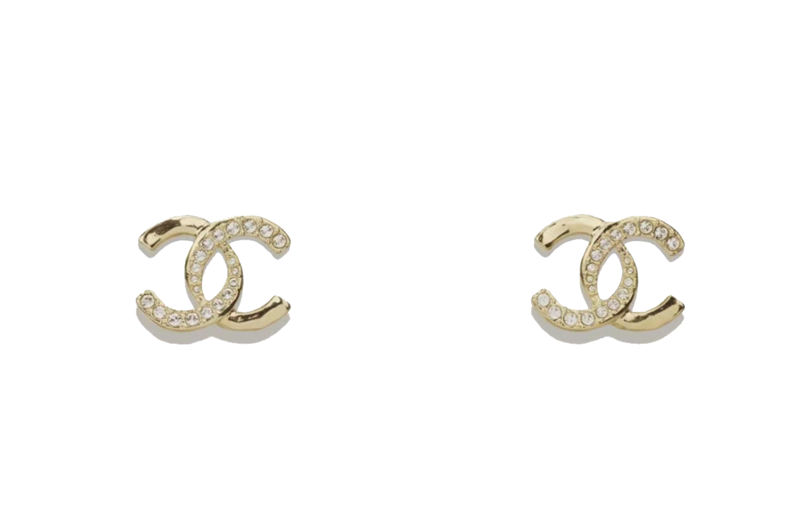(Women) CHANEL Gold-Tone Twisted Rhinestone Double C Earrings for Women. ABC547-B15387-NU491 圖 2