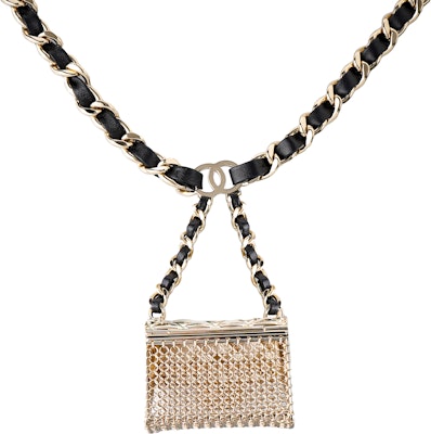 (Women) CHANEL Gold & Black Lambskin Chain Belt Bag for Women. AB6158-B05630-NC343 Purchase (Women) CHANEL Gold & Black Lambskin Chain Belt Bag for Women. AB6158-B05630-NC343