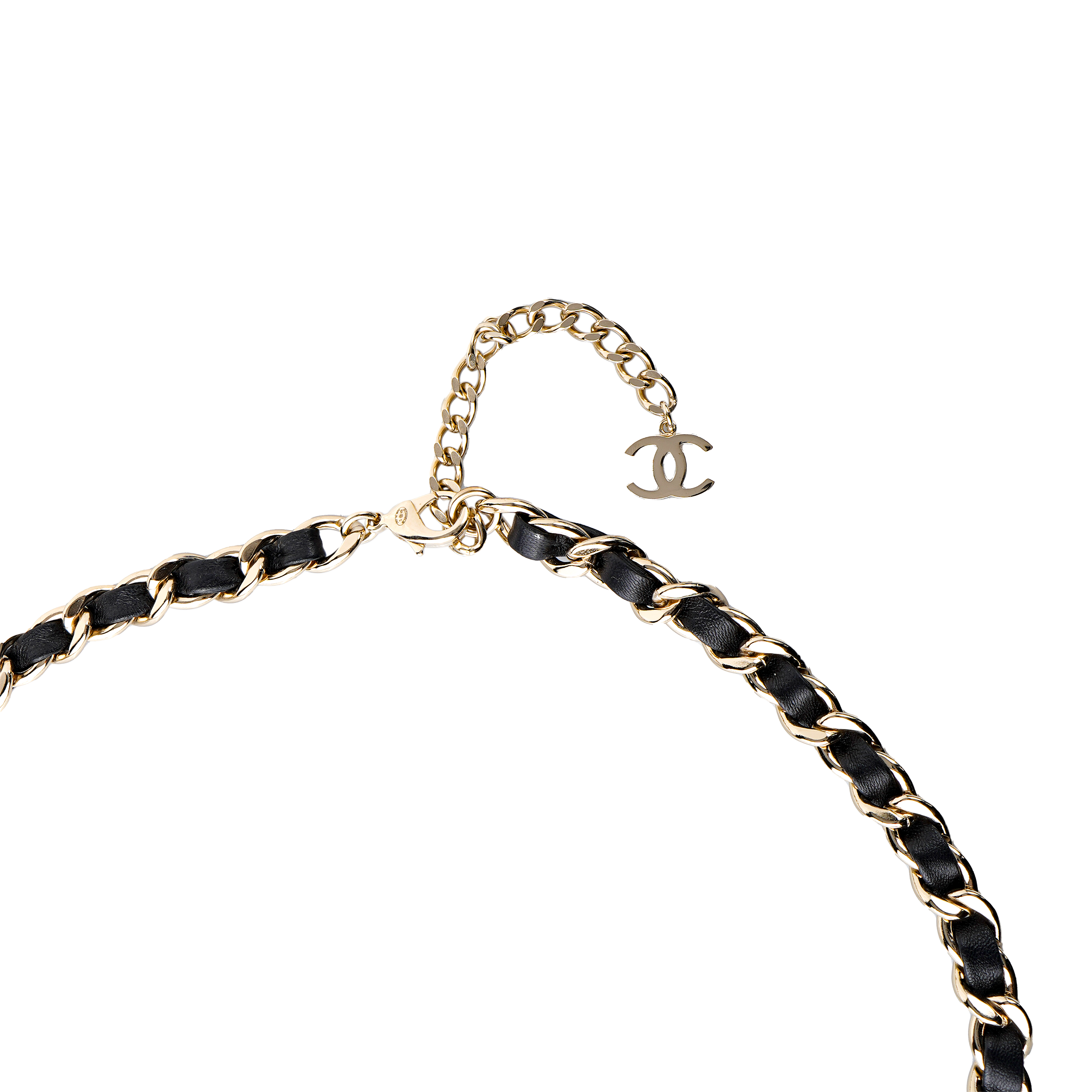 Details for (W) CHANEL Tas Pinggang Wanita Rantai Kulit Domba Emas & Hitam. AB6158-B05630-NC343