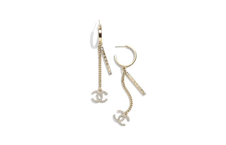 (Women) CHANEL Gold & Crystal Metal Earrings AB6077-B05265-NB857 圖 3