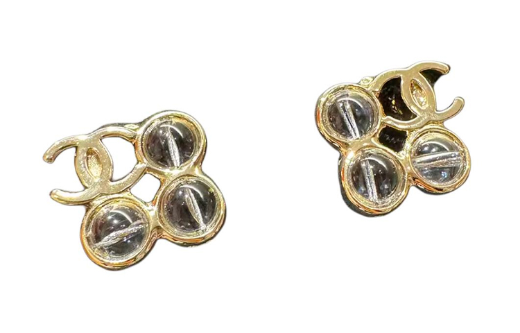 (Women) CHANEL Gold Crystal Round Earrings with Triple Ornament for Women. ABD242B16669NY008 圖 3