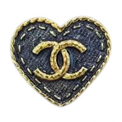 (Women) CHANEL Gold Double-C Heart Brooch Large 5cm - 24P Collection ABC728-B15375-NU456