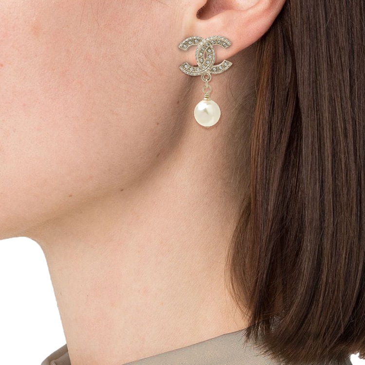 (Women) CHANEL Gold Double-C Metal Pearl Earrings for Women A86506 圖 6