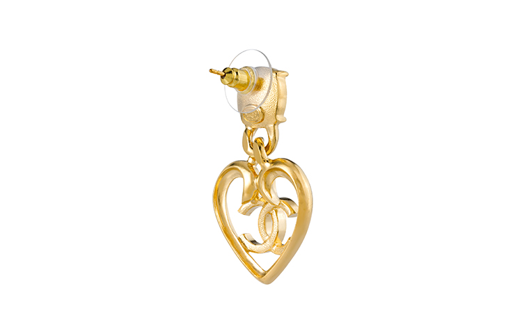 (Women) CHANEL Gold Double C Heart Earrings with Crystals for Women. ABA100-B10034-NM078 圖 4