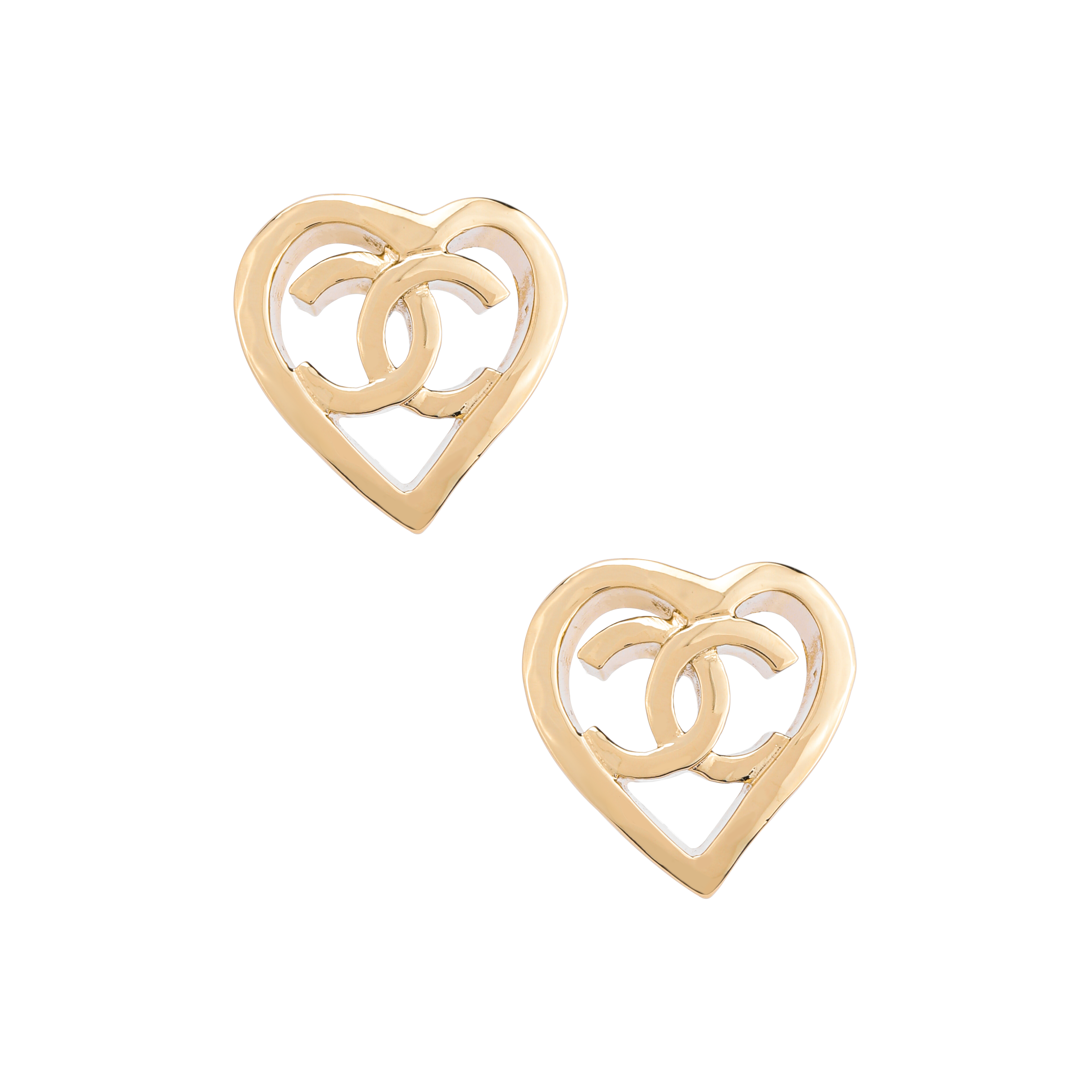 (Women) CHANEL Gold Double C Hollow Heart Earrings for Women AB7882-B07713-NG966 圖 2