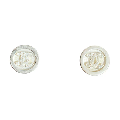 (Women) CHANEL Gold Double C Rhinestone Coin Earrings. AB6878-B06561-NF088