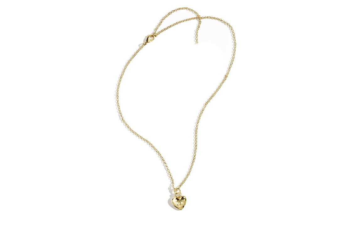 (Women) CHANEL Gold Heart Pendant Necklace with Crystals and Rhinestones for Women. ABD078-B16157-NW375 圖 3