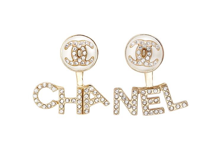 (Women) CHANEL Gold Logo Earrings with Faux Pearl & Rhinestones for Women AB6484-B06148-ND176 圖 2