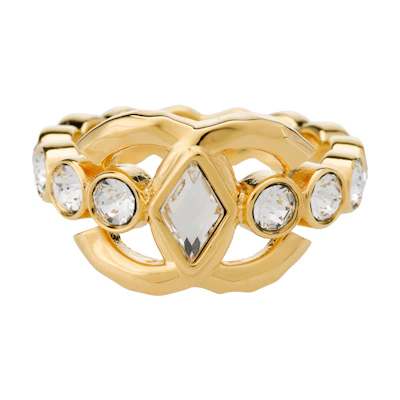 (Women) CHANEL Gold Metal Letter Logo Minimalist Fashion Ring for Women. AB9933B09972NM120