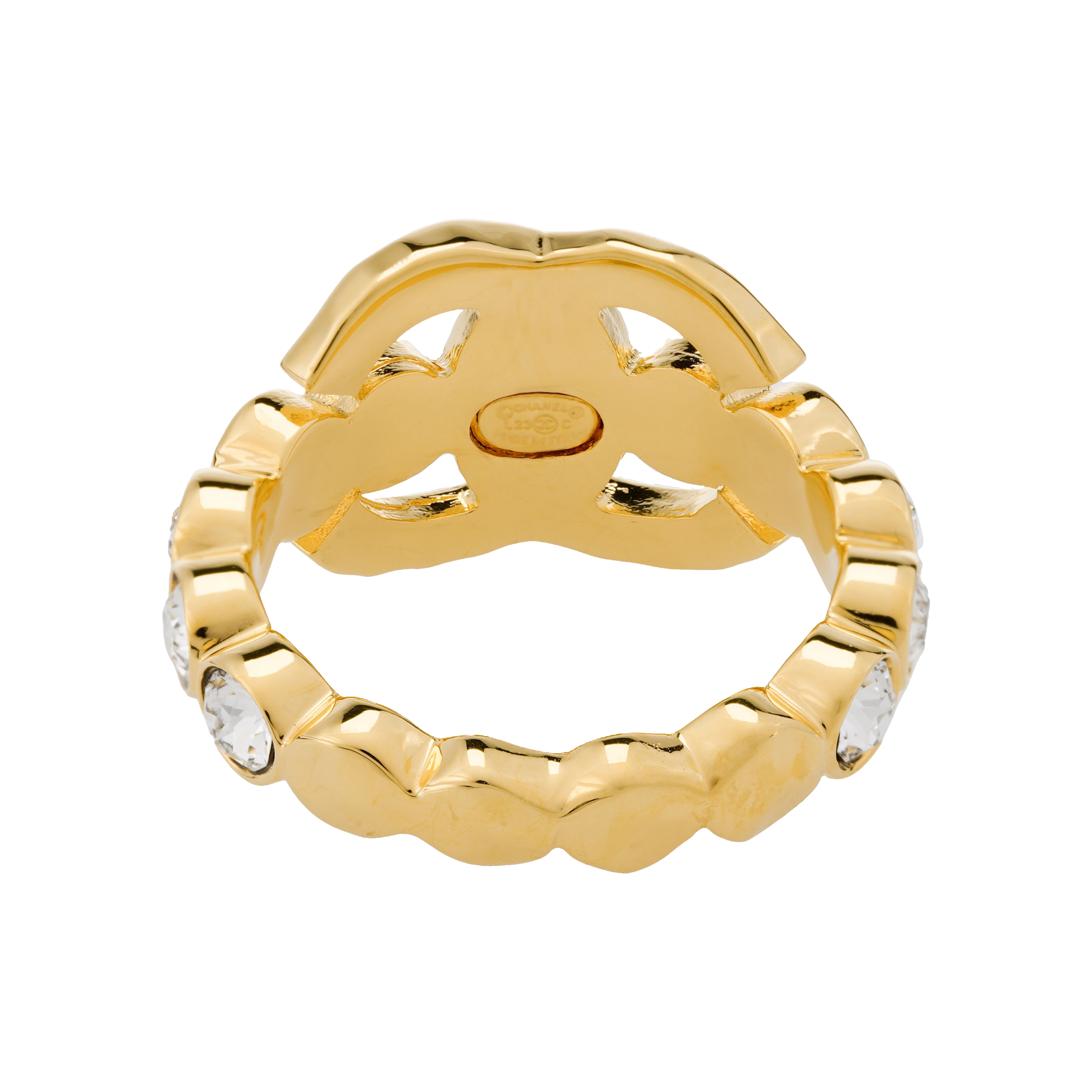 Shop (Women) CHANEL Gold Metal Letter Logo Minimalist Fashion Ring for Women. AB9933B09972NM120