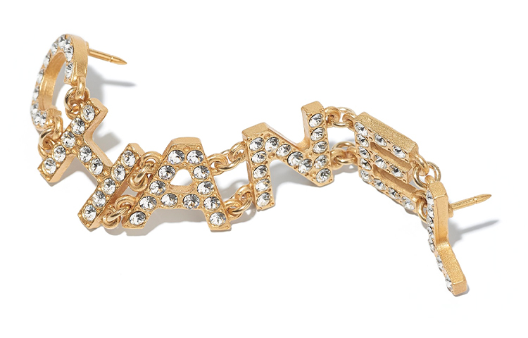 (Women) CHANEL Gold Metal Logo with Rhinestones AB3377-B02423-N6141 圖 3