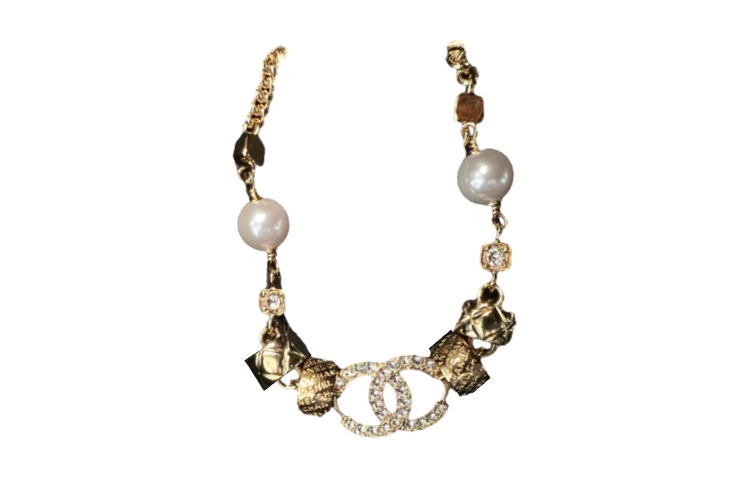 (Women) CHANEL Gold Metal Pendant Necklace with Rhinestones & Faux Pearls for Women. ABD012-B16126-NW436 圖 3