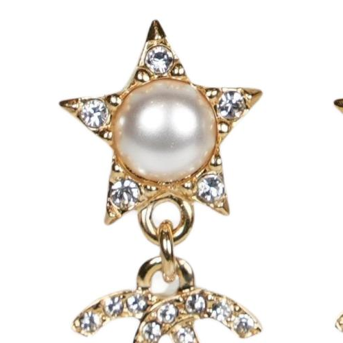 (Women) CHANEL Gold Star Design Pearl Rhinestone Earrings for Women. ABC657B15367NU447 圖 4