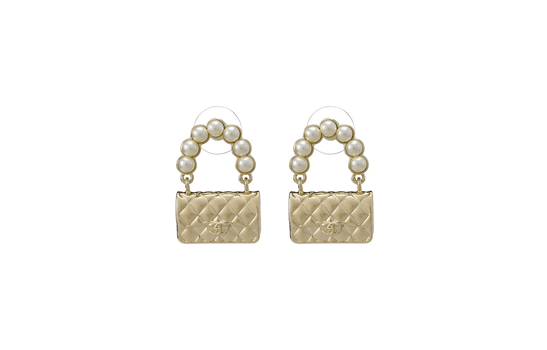 (Women) Chanel Gold Sweet Bag-Shaped Metal Earrings for Women AB6211-B05631-NC344
