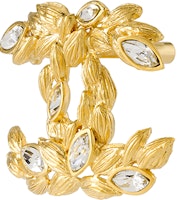 (Women) CHANEL Gold Wheat Sheaf Crystal Double C Brooch for Women AB4492-B03619-N8053 (Women) CHANEL Gold Wheat Sheaf Crystal Double C Brooch for Women AB4492-B03619-N8053