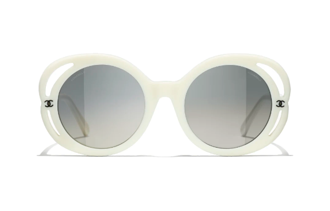 (Women) CHANEL Gradient Lens Beige Irregular Acetate Sunglasses for Women. A71572 X08101 S1255 圖 4