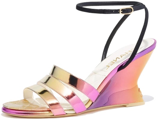 (Women) Chanel Gradient Wedge Comfort Slide Sandal 'Purple Gold' G45441-B15129-NT718 Buy (Women) Chanel Gradient Wedge Comfort Slide Sandal 'Purple Gold' G45441-B15129-NT718
