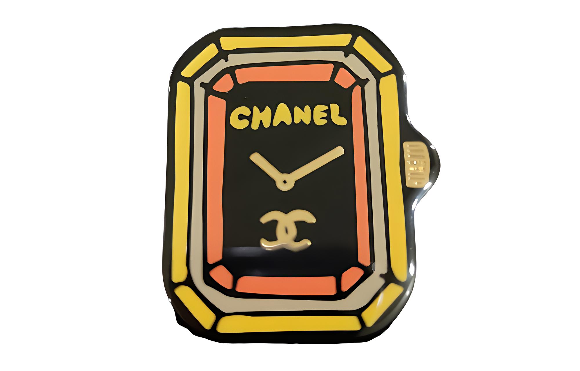 (Women) CHANEL Graffiti Pattern Brooch for Women in Black. ABB395-B13569-NQ129