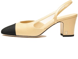 (Women) Chanel Grosgrain & Lambskin Heels with Ankle Tie 'Beige' G31318-Y50006-C8378 (Women) Chanel Grosgrain & Lambskin Heels with Ankle Tie 'Beige' G31318-Y50006-C8378