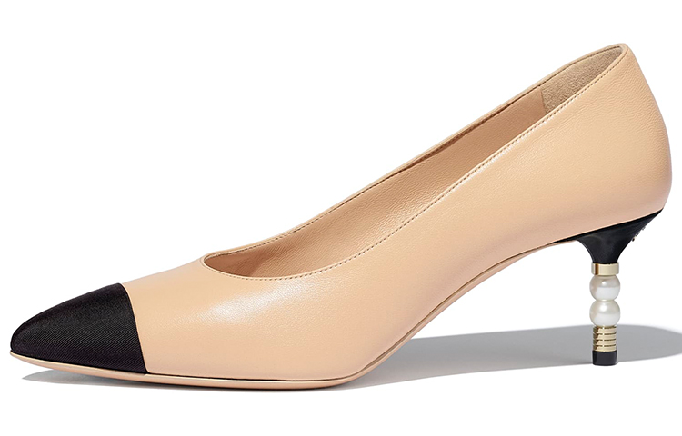 (W) Chanel Grosgrain High Heels 'Beige'