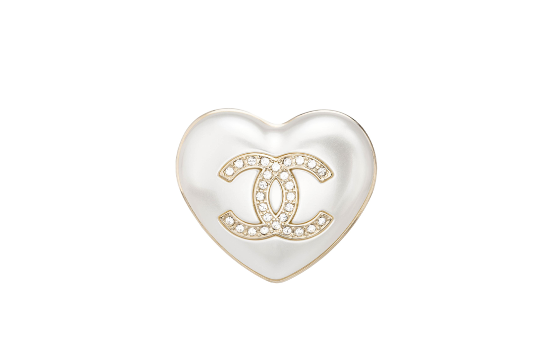 (Women) CHANEL Heart-Shaped Brooch White Gold Color. AB7006-B06560-NF085 圖 2