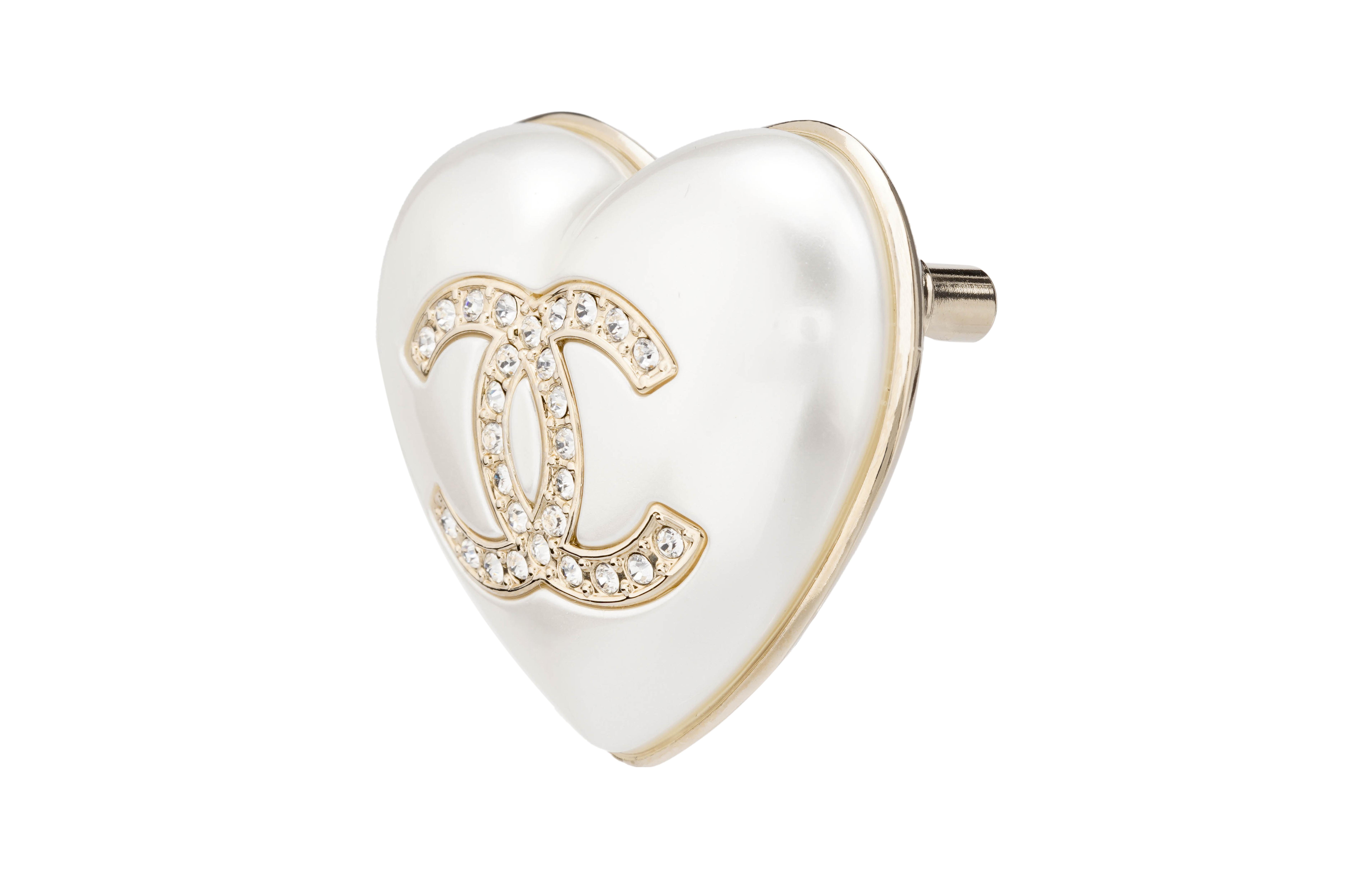 (Women) CHANEL Heart-Shaped Brooch White Gold Color. AB7006-B06560-NF085 圖 3