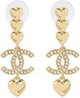 (Women) CHANEL Heart-Shaped Pendant Earrings Gold for Women ABA268GP (Women) CHANEL Heart-Shaped Pendant Earrings Gold for Women ABA268GP