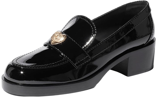 (Women) Chanel Heart CC 50mm Loafers Black Patent Calfskin G39697-X56828-94305 Buy (Women) Chanel Heart CC 50mm Loafers Black Patent Calfskin G39697-X56828-94305