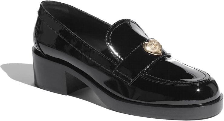(Women) Chanel Heart CC 50mm Loafers Black Patent Calfskin G39697-X56828-94305 Order (Women) Chanel Heart CC 50mm Loafers Black Patent Calfskin G39697-X56828-94305