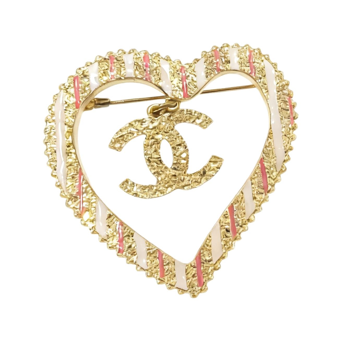 (Women) CHANEL Heart Double C Brooch Gold for Women. AB-24P-010