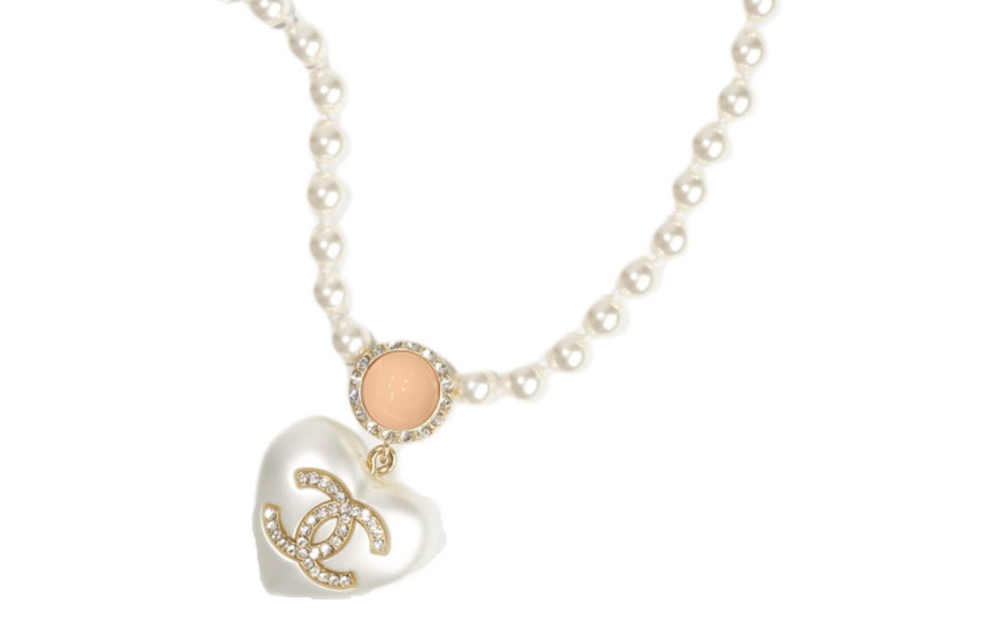(Women) CHANEL Heart Shape Pendant Necklace for Women in Pearl White Resin and Metal. AB7012-B06558-NF087 圖 2