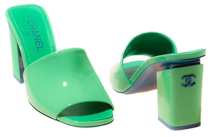 (W) Chanel Heeled Sandal 'Green Patent Calfskin' 圖 3