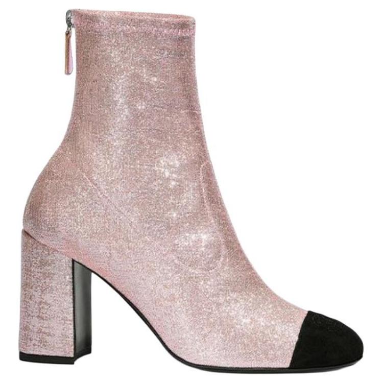 (W) Chanel High-Heeled Ankle Boots 'Pink Leather Zip' 圖 2