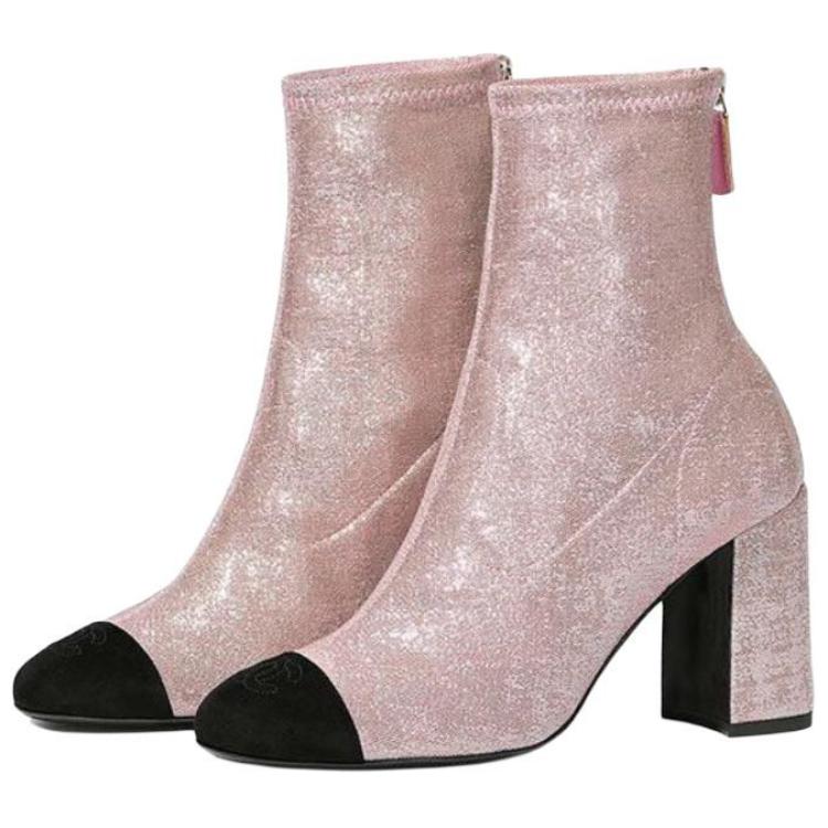 (W) Chanel High-Heeled Ankle Boots 'Pink Leather Zip' 圖 3