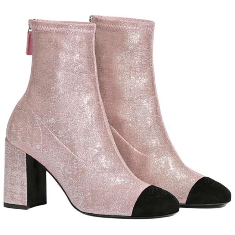 (W) Chanel High-Heeled Ankle Boots 'Pink Leather Zip' 圖 4