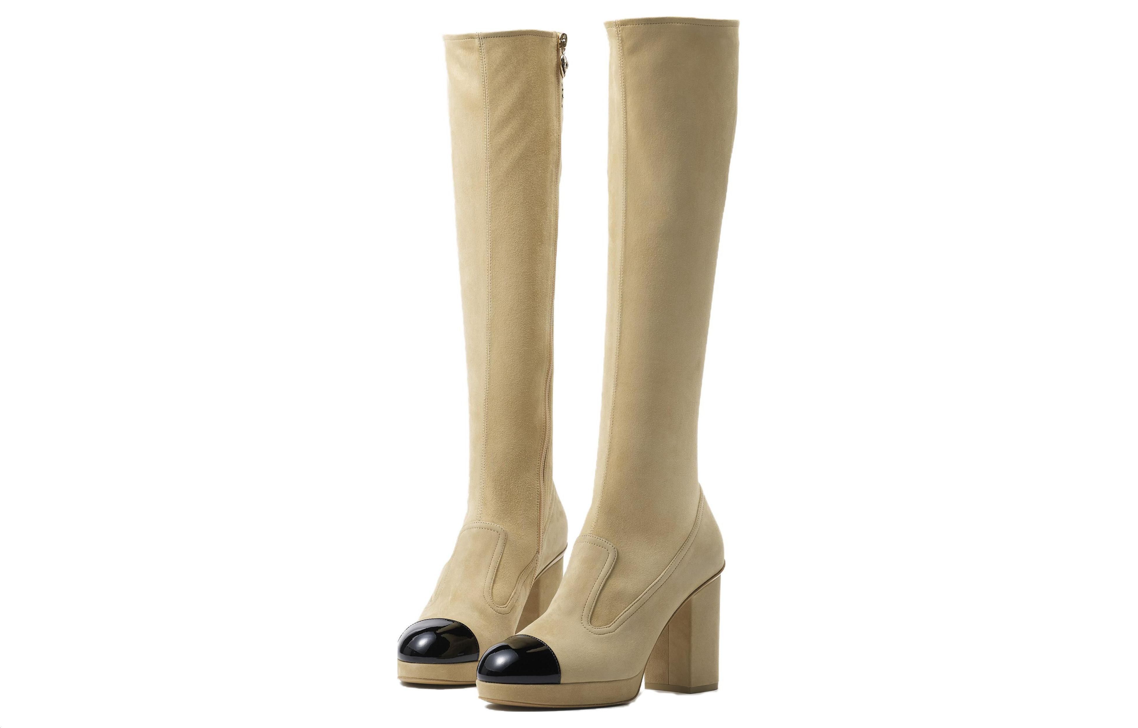 (W) Chanel High-Top Boot 'Beige Leather Fashion Round Toe' 圖 4