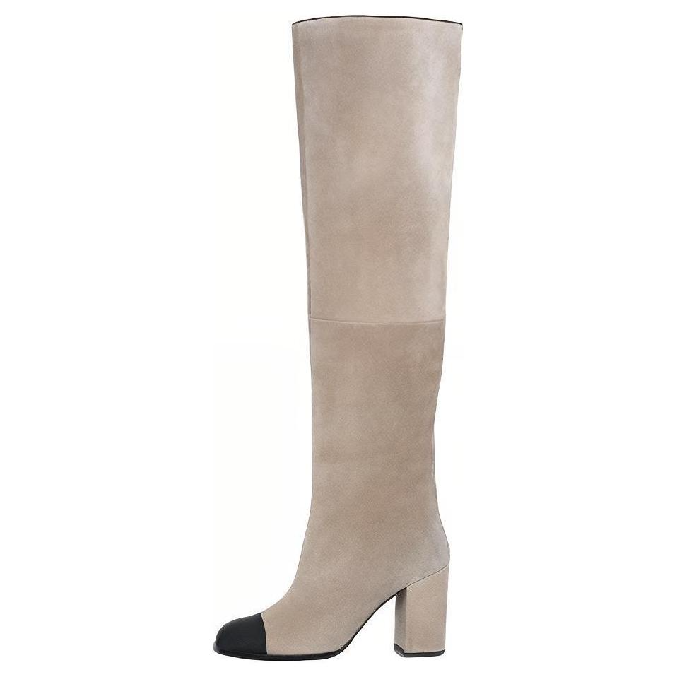 (Women) Chanel High-Top Boot 'Light Grey Velvet' G39579-Y56310-K5236