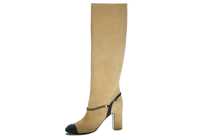 (Women) Chanel High-Top Boots 'Beige Velour' G45096-B13439-NP834