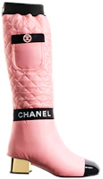 Order (W) Boots Tinggi Chanel 'Kulit Anak Domba & Kulit Anak Sapi Paten Pink' G38428-Y55553-K3409