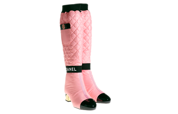 Lookbook (W) 샤넬 핑크 램스킨 & 패턴트 카프스킨 하이탑 부츠 G38428-Y55553-K3409