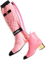 Shop (W) Boots Tinggi Chanel 'Kulit Anak Domba & Kulit Anak Sapi Paten Pink' G38428-Y55553-K3409