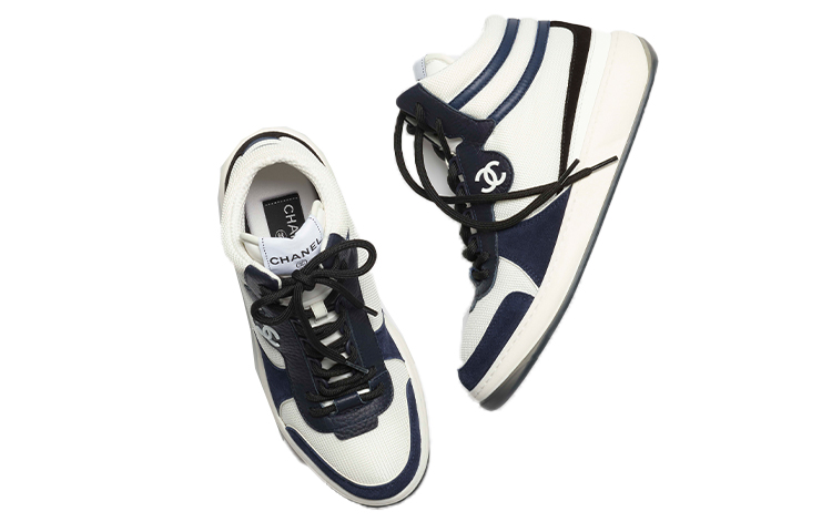 (W) Chanel High-Top Calfskin Sneakers 'White Blue' 圖 3