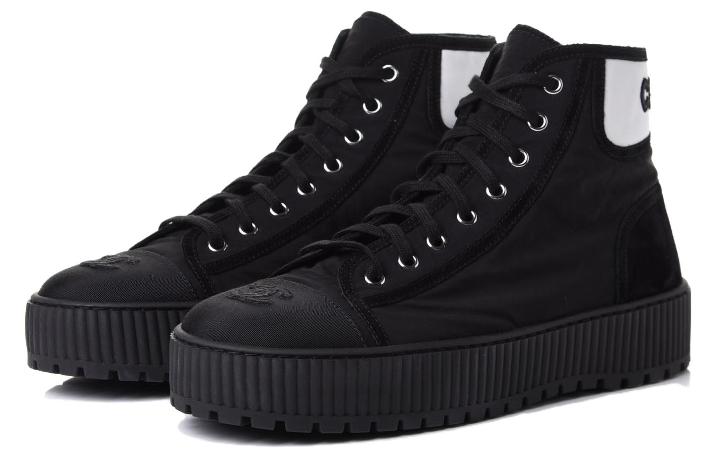 (W) Chanel High-Top Lace-Up Black 'Fashion Sneaker' 圖 2