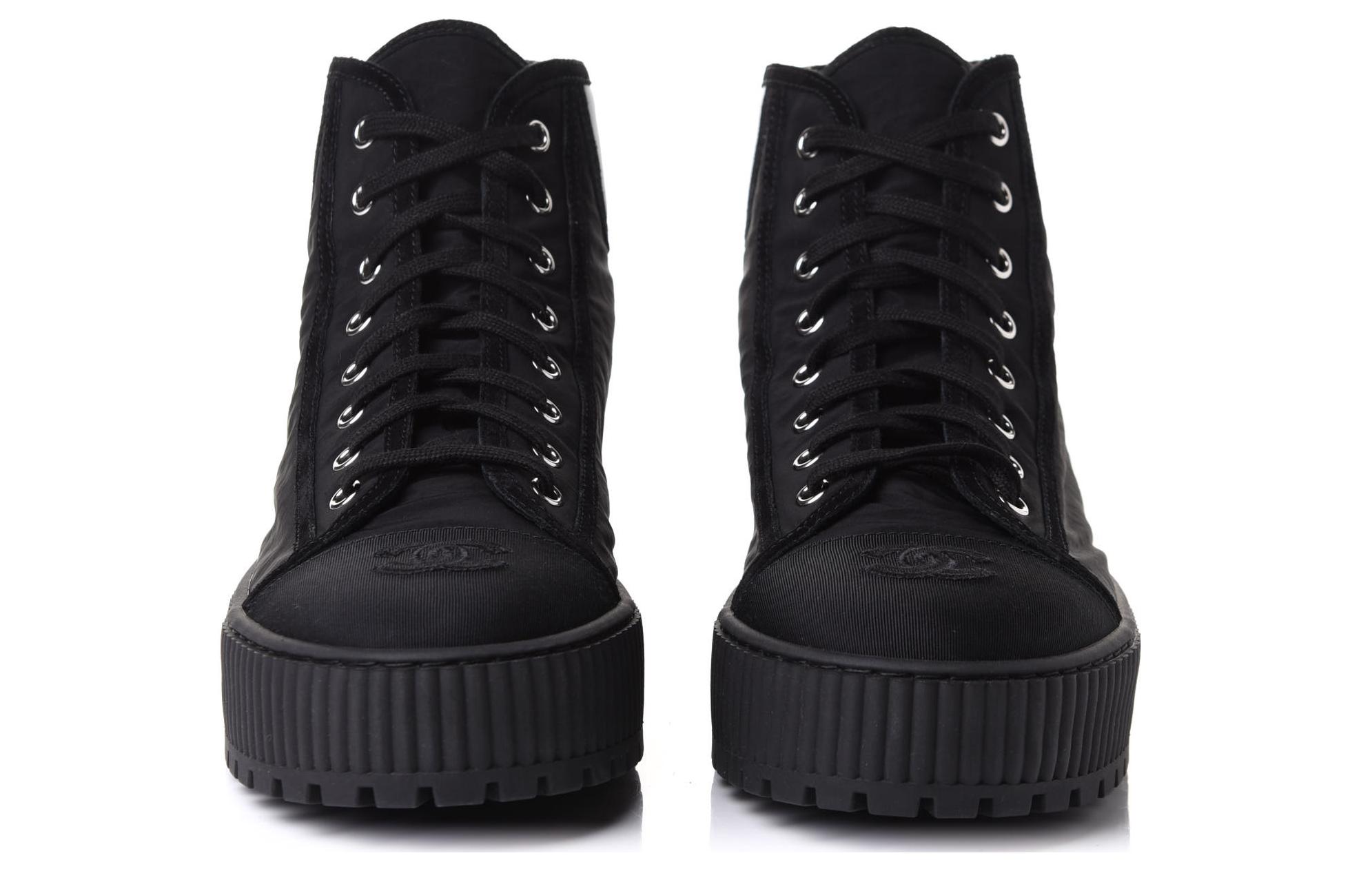 (W) Chanel High-Top Lace-Up Black 'Fashion Sneaker' 圖 4